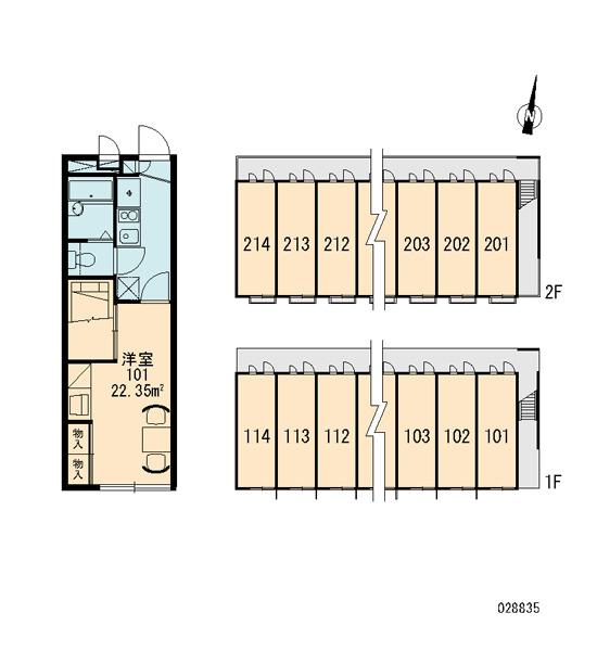 レオパレスオークトゥリーズの区画図|画像3