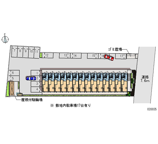 レオパレスオークトゥリーズの駐車場|画像4