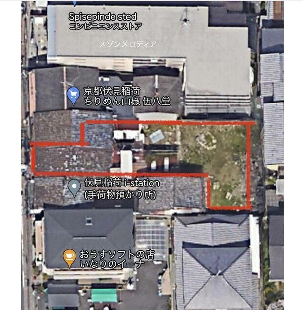 深草稲荷御前町貸地の地図