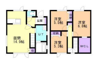 登別市鷲別町2丁目41-5戸建Ⅰの間取り