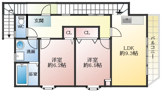 【間取り】 | 古室1丁目貸室