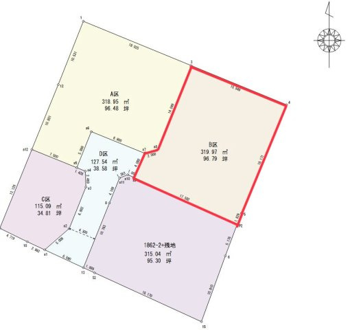 都城市南鷹尾町の売地の区画図