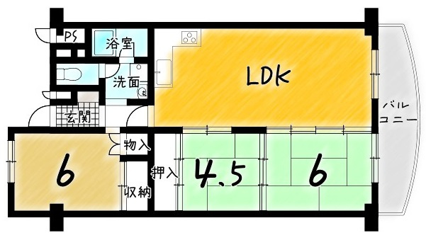 ファミール伏見A棟の間取り
