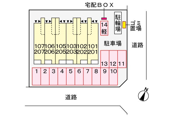 グラード 百間の駐車場