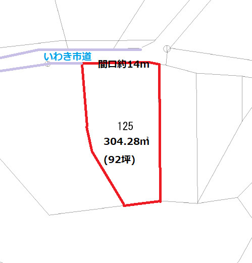 泉町下川 92坪の区画図