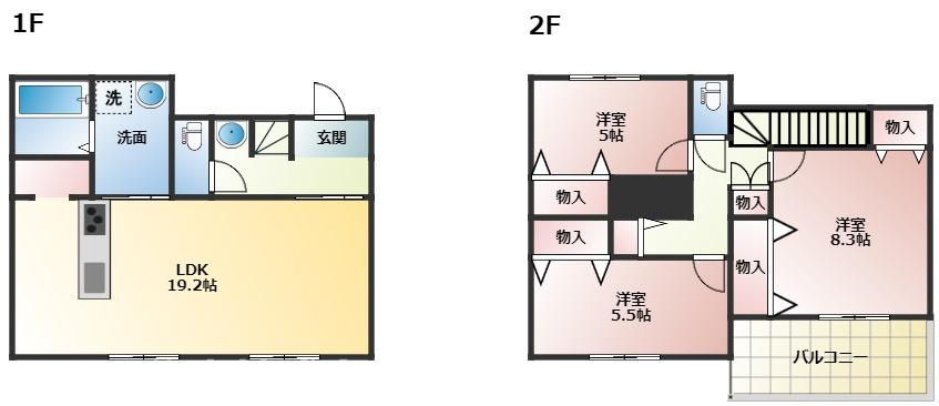 セキスイハイム施工　未入居戸建の間取り