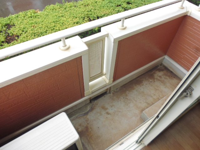 倉敷市福田町古新田のアパートのバルコニー