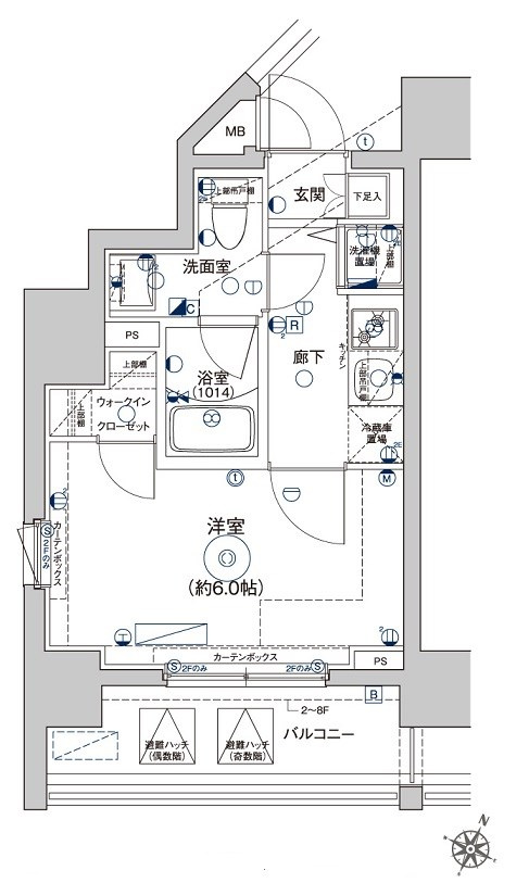 Le'a横濱コアフォートの間取り|Aタイプ