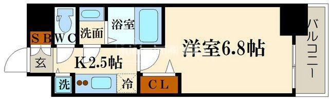 プレサンス難波ラフィーネの間取り