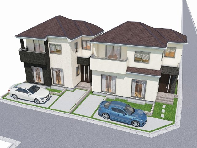 ハートフルタウン豊見城市豊見城　2号棟の外観パース