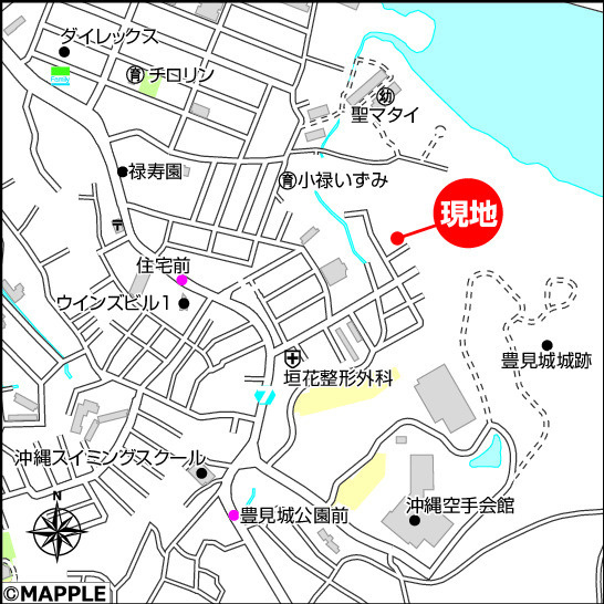 ハートフルタウン豊見城市豊見城　2号棟の地図
