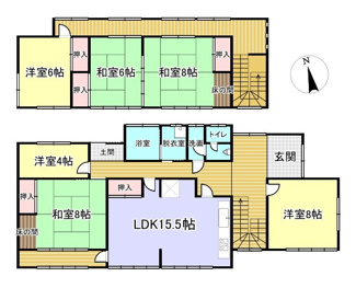 【間取り】 | 岩倉長谷町　中古戸建【６LDK！眺望良好・156坪】