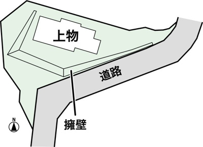 【土地図】 | 岩倉長谷町　中古戸建【６LDK！眺望良好・156坪】