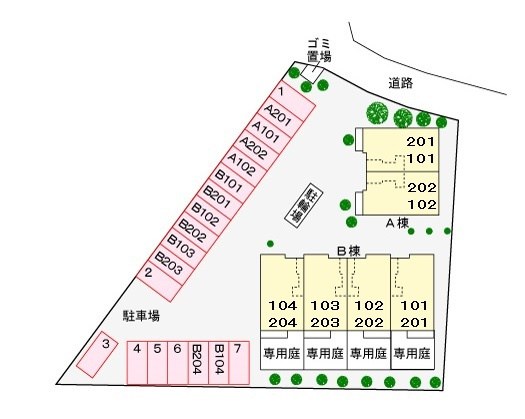 ジャックパレスAの区画図
