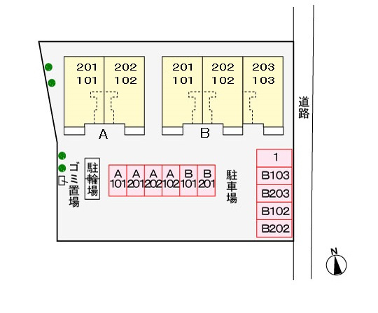 メゾンラルジュBの区画図