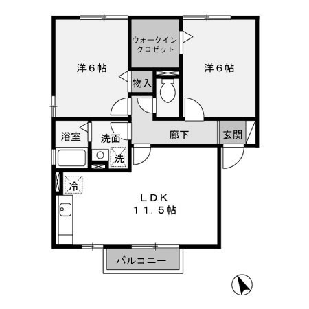 【間取り】 | クレストコート　A