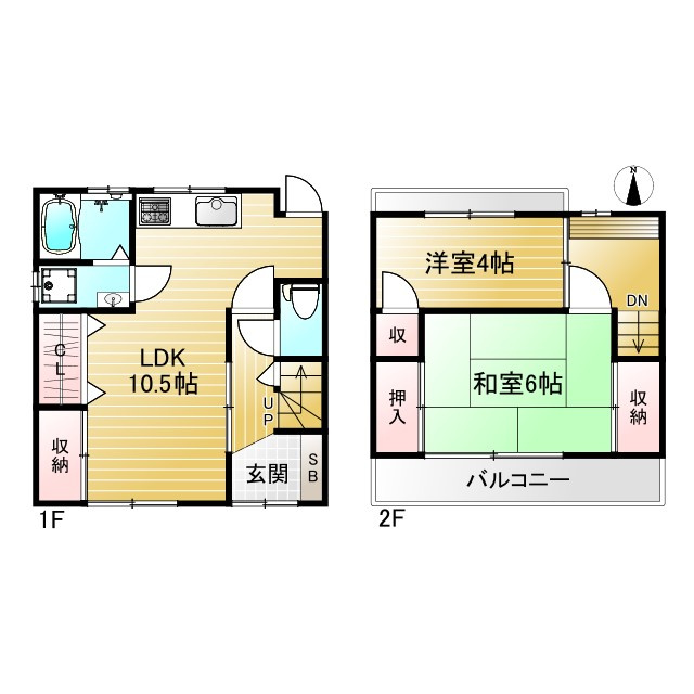 粟田口鳥居町戸建の間取り|南北両面バルコニー、窓が多く採光通風良好です。