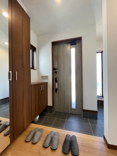 【玄関】 | 福島市南沢又平屋モデルハウス　1号棟