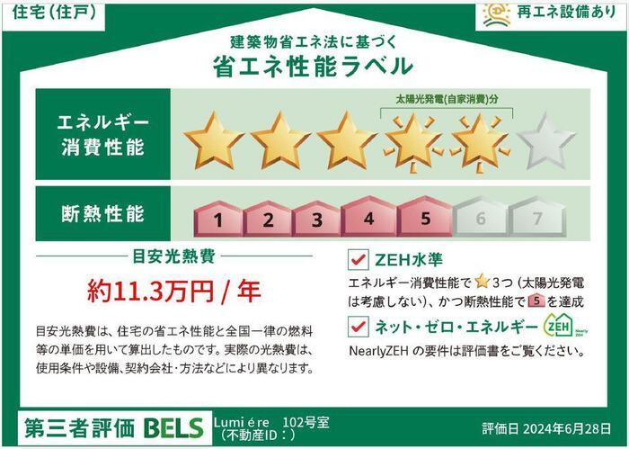 ルミエールの省エネ性能ラベル