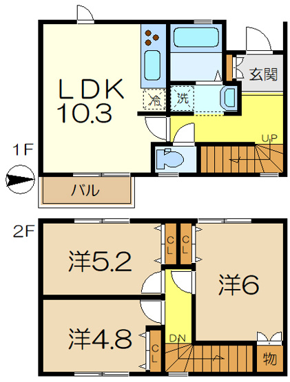 【間取り】 | パークヒル　２号棟