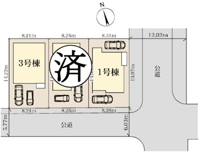 【区画図】 | 藤沢市辻堂太平台1丁目 新築戸建 全3棟