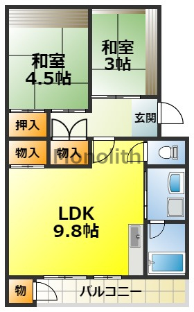泉北桃山台１丁16号棟の間取り