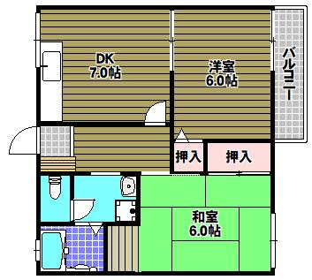 アーバンハイツⅡの間取り|反転タイプ有