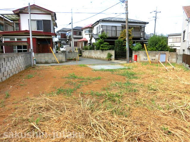 三山３丁目　売地の外観|三山３丁目　売地　建築条件なし　約51坪　更地　北西側４ｍ私道　間口約10ｍ