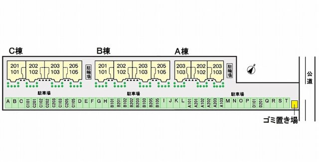 ヴィラシンシア Bの駐車場