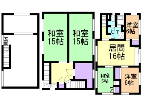 登別市中央町4丁目2-16戸建の間取り