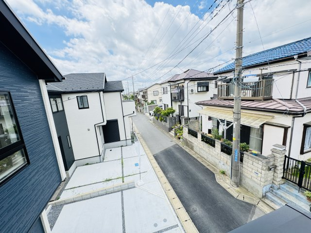 柏市逆井４丁目新築戸建（逆井６期）の前面道路含む現地写真|バルコニーより道路側眺望