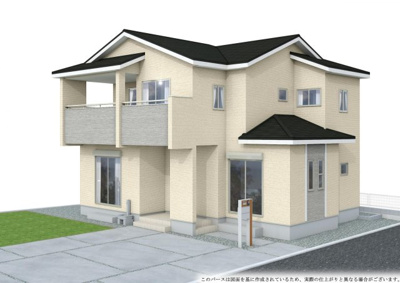 【外観パース】 | ブルーミングガーデン南アルプス市山寺3期　1号棟 | 外観パースです