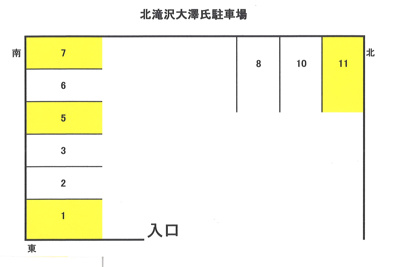 【駐車場】 | 小川氏駐車場（北滝沢）