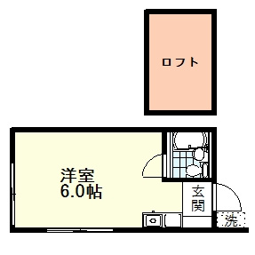 【間取り】 | シングル国立 | シングル国立　201号室間取図