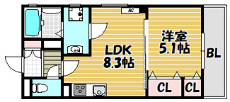 【間取り】 | クリエオーレ津の辺町Ⅱ