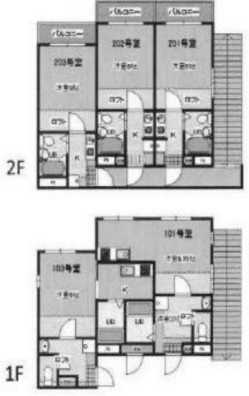 投資物件　B,Bアパートの間取り
