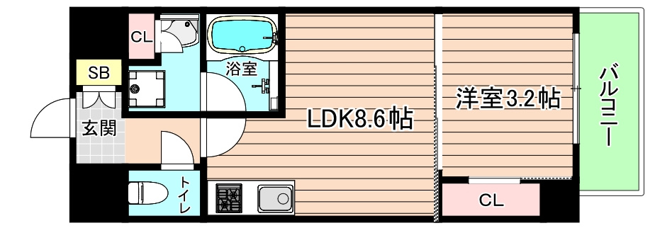 大阪市都島区片町１丁目の賃貸マンションの間取り