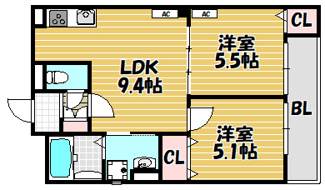 【間取り】 | クリエオーレ津の辺町Ⅰ