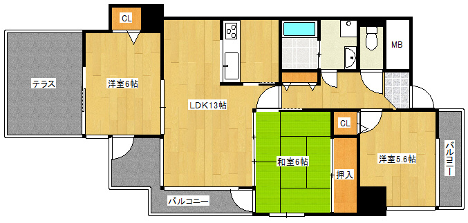 エステートマンション久留米医大前弐番館の間取り