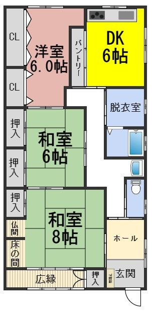 ６３９８０　岐阜市六条大溝中古戸建ての間取り