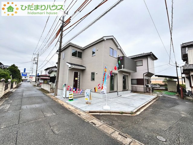 北本市二ツ家　23-1期　新築一戸建て　リナージュ　01の外観|開放感のある角地物件☆彡