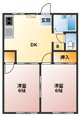 【間取り】 | コンパクトな2DKの間取りです！