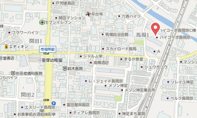 ハイコーポ長岡京B棟　1階の地図