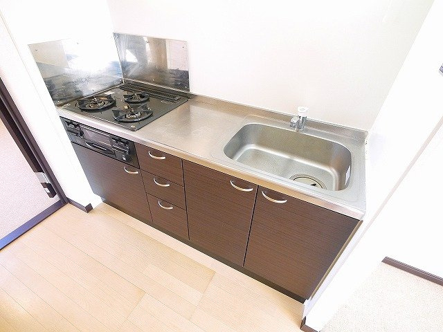 レオネクストサンシャイン岩室のキッチン|コンパクトなキッチンで掃除もラクラク