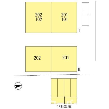 ハイツ・タイチ Ⅱ棟の区画図