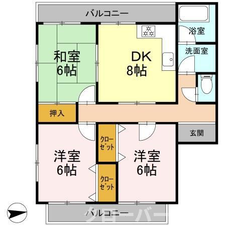 ハイツ・タイチ Ⅰ棟の間取り