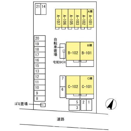 グレースタウン川津 Ａの区画図