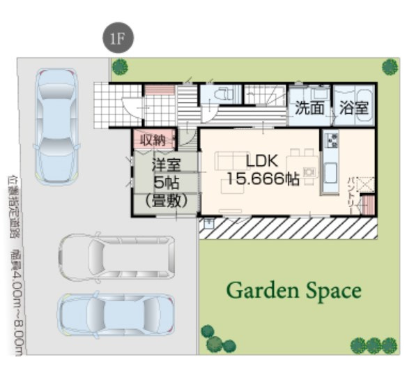 新築戸建　白河市追廻　イロドリライト　全3棟の間取り|カースペース3台！