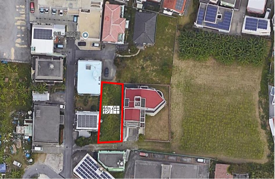 西原町字与那城186-3、215-2の周辺