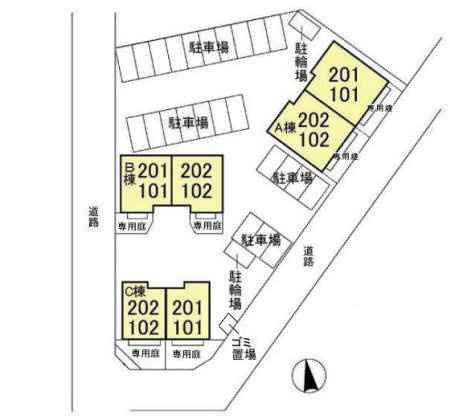 ヴィラージュ学園Bの区画図